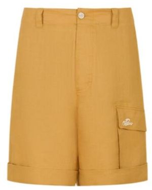 Marni Ramie Cargo Shorts With Wave Logo - Yellow