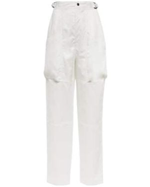Isabel Marant High-Rise Tapered Cotton Pants - White
