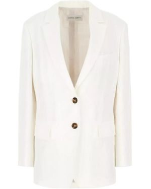 Alberta Ferretti Jackets Single-Breasted Notched Lapels - White