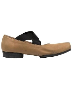 Uma Wang Square-Toe Ballet Flats - Brown