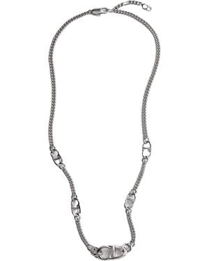 Dior Cd Icon Thin Chain Link Necklace - White