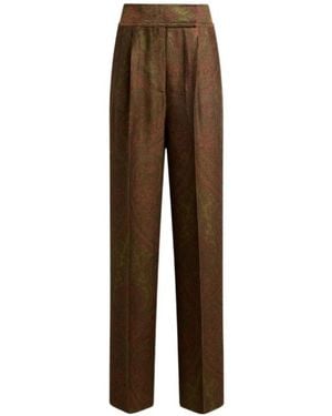 Etro High-Waisted Casual Pants - Brown