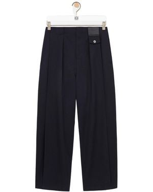 Loewe Straight Leg Pleated Trousers - Blue