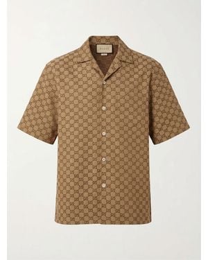 Gucci Gg Supreme Oversized Shirt - Brown