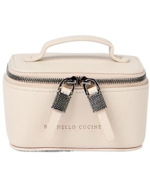 Brunello Cucinelli Zippered Cosmetic Bag - Natural