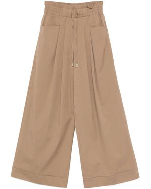 Pt Pantaloni Pt Torino Wide Leg Drawstring Pants - Natural