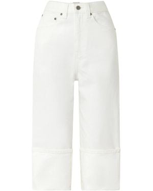 KHAITE Cropped Low-Rise Straight-Leg Jeans - White