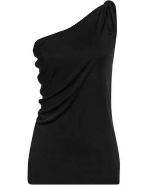 Saint Laurent One-Shoulder Knitted Vest - Black