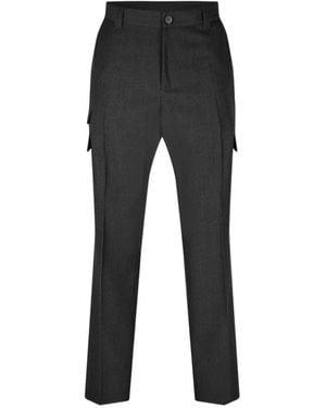 Versace Belt-Lined Casual Pants - Black