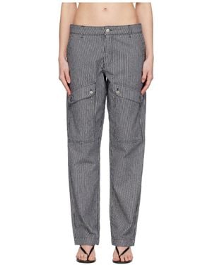GIMAGUAS Striped Casual Pants - Gray