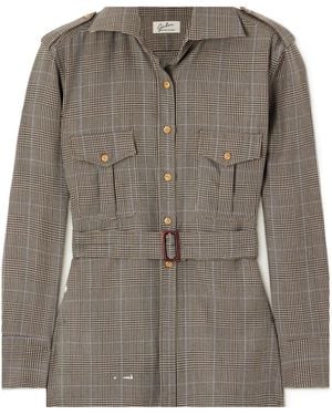 Giuliva Heritage The Aurora Prince Of Wales Checked Wool Shirt - Grey