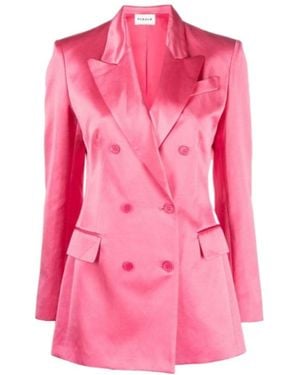 P.A.R.O.S.H. Satin-Finish Double-Breasted Blazer - Pink