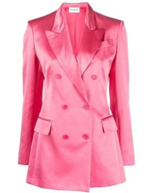 P.A.R.O.S.H. Satin-Finish Double-Breasted Blazer - Pink
