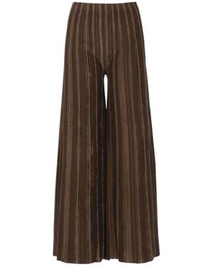 D.exterior Elastic Waist Wide-Leg Trousers - Brown
