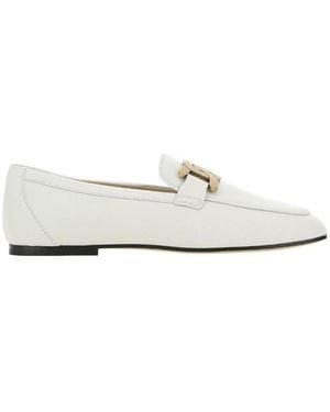 Tod's Kate Chain Detailed Slip-On Loafers - White