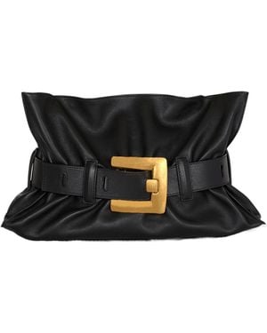 Balmain Calfskin Anthem Medium Bag - Black