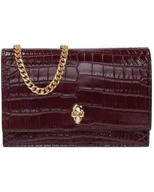 McQueen Skull Embossed Mini Shoulder Bag - Grey