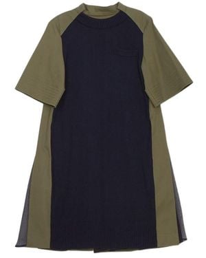 Sacai Short Sleeve Dress - Blue