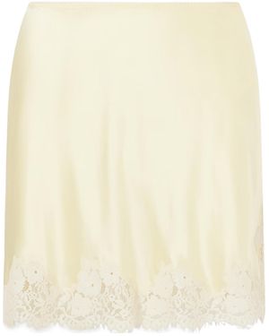 Doen Lace-Trimmed Silk Mini Skirt - Natural