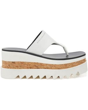 Stella McCartney Sneak-Elyse Logo Printed Sandals - White
