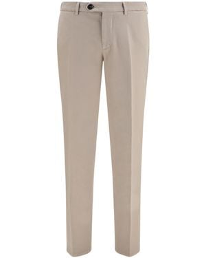 Brunello Cucinelli Garment-Dyed Cotton Trousers - Grey