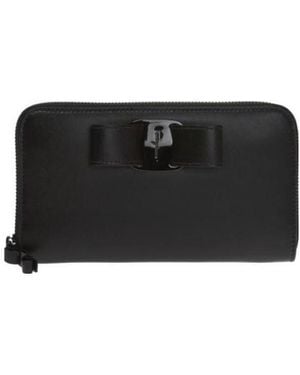 Ferragamo Vara Long Wallet - Black