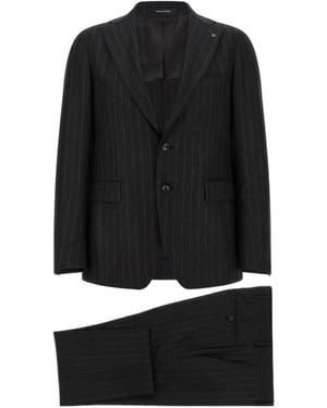 Tagliatore Pinstripe Suit - Black