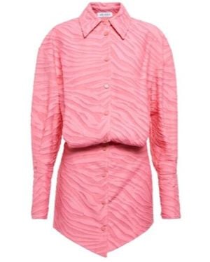 The Attico Silvye Zebra-Print Fil Coupe Minidress - Pink