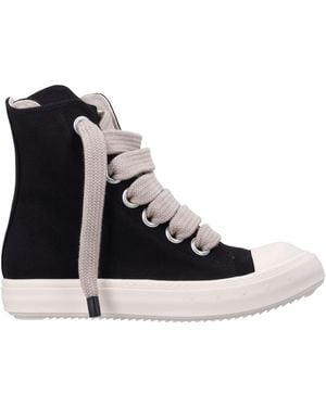 Rick Owens Round-Toe High-Top Casual Shoes - Black