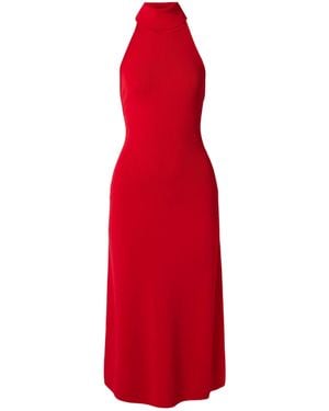 Cult Gaia Katara Knitted Open-Back Turtleneck Midi Dress - Red