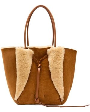 Gabriela Hearst Lamb Plush Tote Bag - Brown