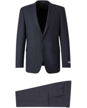 Canali Long-Sleeved Suit Jacket And Pants Two-Piece Set - Blue