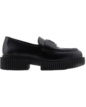ARMANI EXCHANGE Leather Loafers - Black