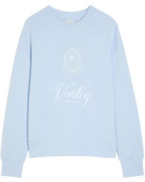 Varley Embroidered Crew-Neck Sweatshirt - Blue