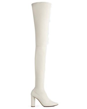 Bottega Veneta High-Heeled Knee-High Boots - White