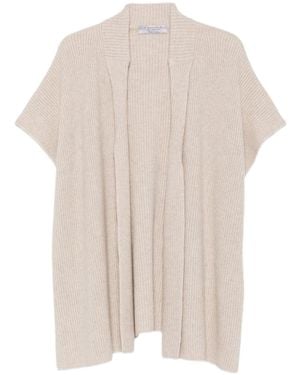 D.exterior Ribbed-Knit Cashmere Cardigan - White