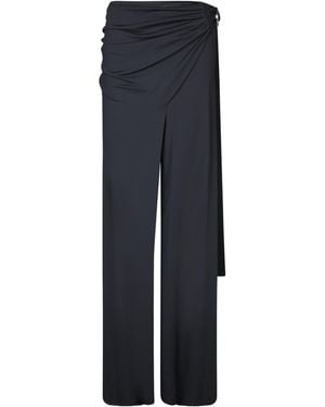 Rabanne Wraparound High-Rise Palazzo Pants - Blue