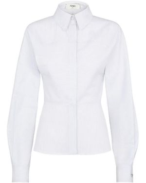 Fendi Long-Sleeved Striped Shirt - White