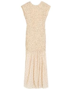 By Malene Birger Ruched Spotted Dress - Natural