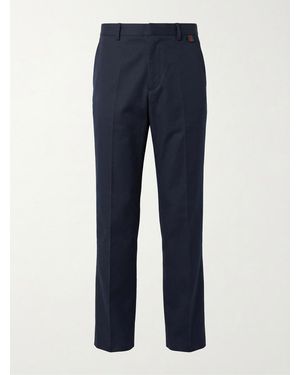Gucci Web Detailed Twill Trousers - Blue