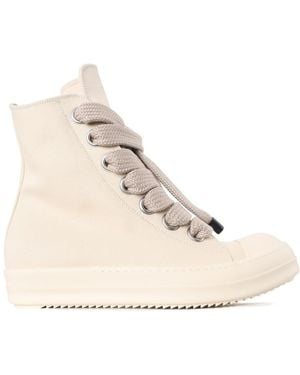 Rick Owens Lace-Up High-Top Casual Shoes - Natural