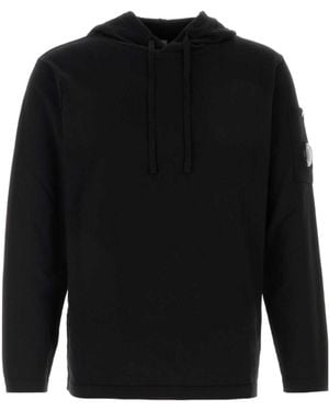 C.P. Company Sea Island Hooded Lens Jumper - Black