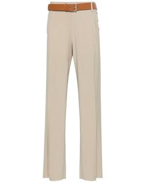 Moschino Belted Straight-Leg Trousers - Natural