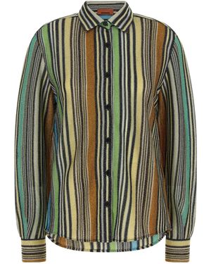 Missoni Striped Button-Up Shirt - Green