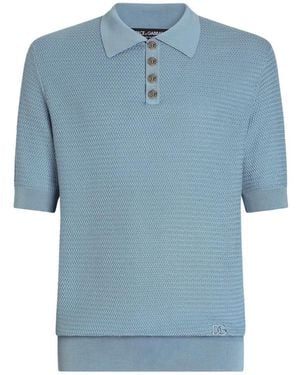 Dolce & Gabbana Silk Polo Shirt - Blue