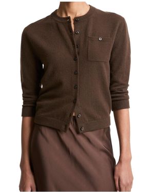 Vince Chest-Pocket Button Cardigan - Brown