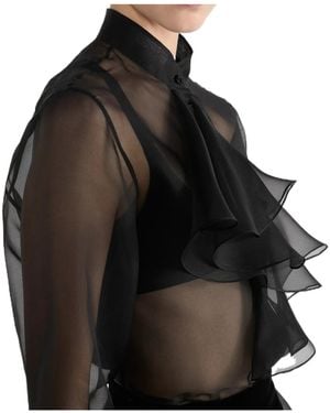 Dior Blouse With Ruffled Neckline - Black