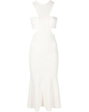 McQueen Slashed Harness Cut-Out Detailed Dress - White