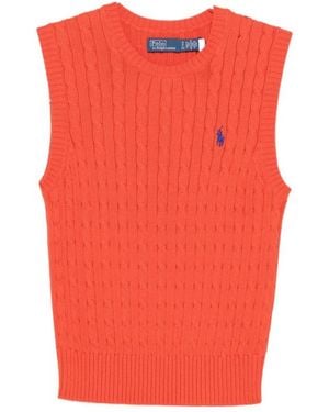 Ralph Lauren Polo Crewneck Braided Vest - Red