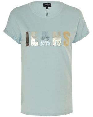 Armani Jeans Slim T-Shirt With Round Neck And Short Sleeves - Blue